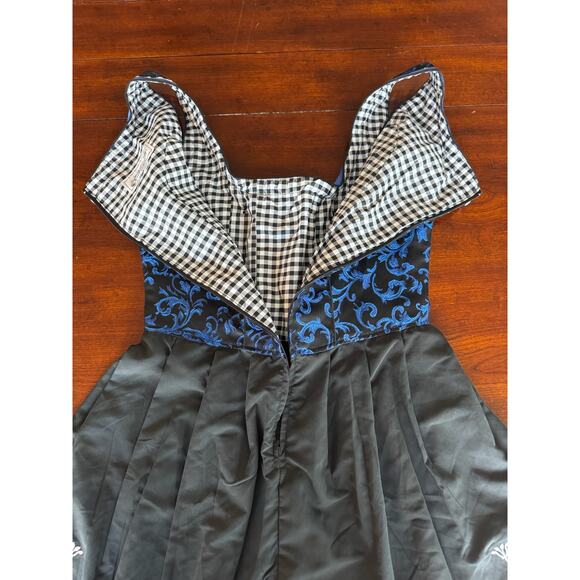 Edelweiss Barvarian Dirndl Dress Blue & Black -Dress Only Sz S Cottagecore Dress - Picture 4 of 11